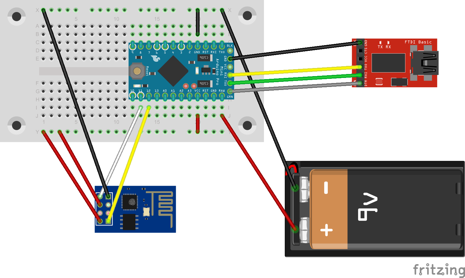 Schaltbild Arduino WLAN Board